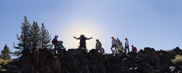 Retired geologist Gary Raines leads naturalist students on an all-day field trip.