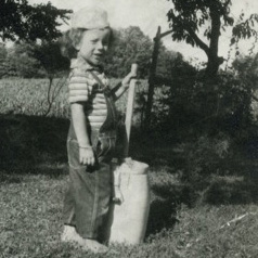 Churning butter on the farm in Virginia. PHOTO: Courtesy of Bob Buchanan.